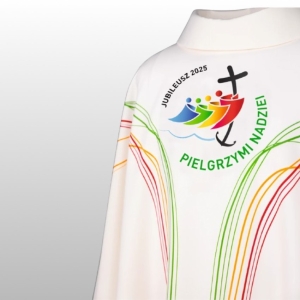 ORNAT "JUBILEUSZOWY NADRUK KOLOR 24/25"  ECRU - WERSJA POLSKA