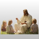 JEZUS WŚRÓD DZIECI (POZIOMY) - TEKTURA 150cm