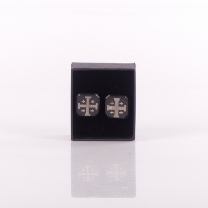 SPINKI DO MANKIETÓW FAZOWANE, CZARNE MATOWE "KRZYŻ JEROZOLIMSKI"