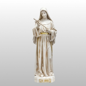 FIGURA ŚW. RITA KREMOWO-ZŁOTA WYS. 60 CM