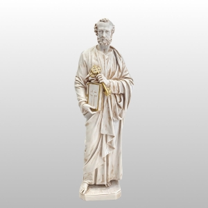 FIGURA ŚW. PIOTR KREMOWO-ZŁOTA WYS. 60 CM