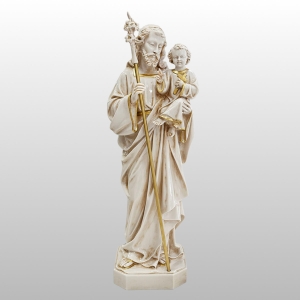 FIGURA ŚW. JÓZEF KREMOWO-ZŁOTA WYS. 60 CM
