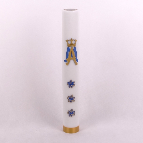 ŚWIECA RORATKA OLEJ. 8/60 - M W KORONIE + LILIE