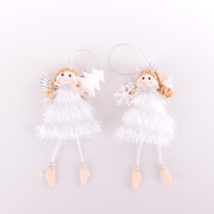 ZAWIESZKA ANIOŁEK Z CHOINKĄ/GWIAZDKĄ 16 CM