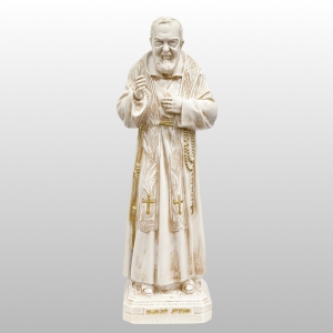 FIGURA ŚW. o.PIO KREMOWO-ZŁOTA WYS. 60 CM