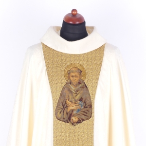 PAS NA ORNAT (GALON), PAS ZŁOTY METALICZNY - ŚW. FRANCISZEK