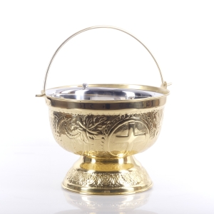 KOCIOŁEK MOSIĘŻNY NA WODĘ ŚWIĘCONĄ (WYJMOWANY WKŁAD)