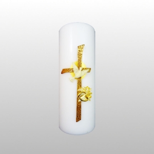 ŚWIECA OŁTARZOWA BIAŁA APLIKACJA  -ŚLUB