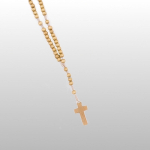 RÓŻANIEC DREWNO 8MM, SZNUREK, KULKA JASNA