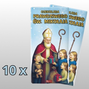 CZEKOLADA PRAWDZIWEGO ŚWIĘTEGO MIKOŁAJA 10 szt (7,4zł /szt.) nadziewana śmietankowa