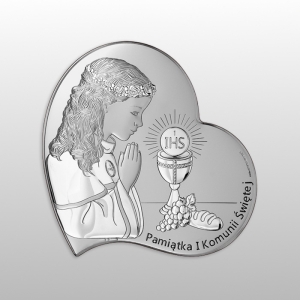 OBRAZEK KOMUNIA DZIEWCZYNKA PAMIĄTKA I KOMUNII ŚWIĘTEJ SERCE 10x10