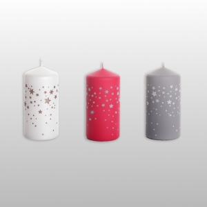 ŚWIECA WINTER STARS SŁUPEK 60x130