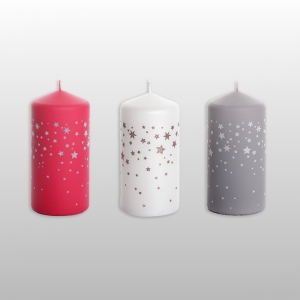 ŚWIECA WINTER STARS SŁUPEK 70x150