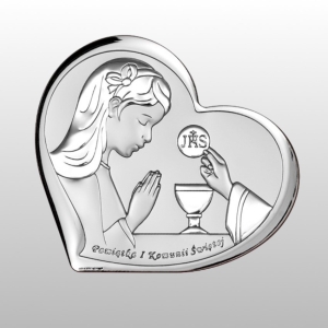 OBRAZEK KOMUNIA DZIEWCZYNKA PAMIATKA I KOMUNII ŚWIĘTEJ SERCE 11X9,5