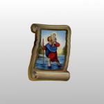 PLAKIETKA Z PRZYLEPCEM -ŚW.KRZYSZTOF ZWÓJ BEZ MODLITWY