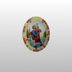 PLAKIETKA Z PRZYLEPCEM -ŚW.KRZYSZTOF OWAL