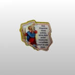 PLAKIETKA Z PRZYLEPCEM -ŚW.KRZYSZTOF KONTUR POLSKI MODLITWA