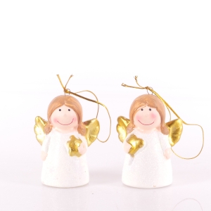 ANIOŁEK Z SERDUSZKIEM/GWIAZDKĄ 6,7cm