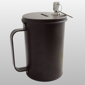 SKARBONKA Z UCHWYTEM ZAMYKANA BRĄZOWA