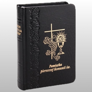 JEZUS. MARYJA JÓZEF MODLITEWNIK PAMIĄTKA I KOMUNII ŚWIĘTEJ. CZARNY