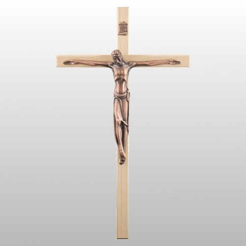 KRZYŻ WISZĄCY DREWNO KOLOR NATURALNY 47CM