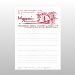 WYPOMINKI A5 DUŻE 50szt