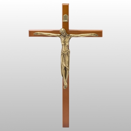 KRZYŻ WISZĄCY DREWNO KOLOR ORZECH 47CM
