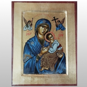 IKONA MATKA BOŻA NIEUSTAJĄCEJ POMOCY (NIEBIESKA SZATA) 17x22 CM