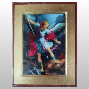 IKONA MICHAŁ ARCHANIOŁ POKONUJE SZATANA, 17x22 CM