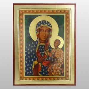 IKONA MB CZĘSTOCHOWSKA, WNĘKA Z CZERWONĄ OTOCZKĄ, 30x40 CM