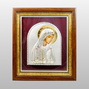 IKONA MB FATIMA W DREWNIANEJ RAMCE ZA SZYBKĄ, 37,5cm x 42cm