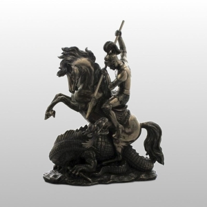 FIGURA ŚW. JERZY I SMOK 31 CM