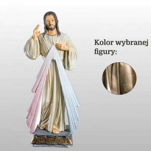 JEZUS MIŁOSIERNY (JEZU UFAM TOBIE) 75CM ZŁOTY (154)