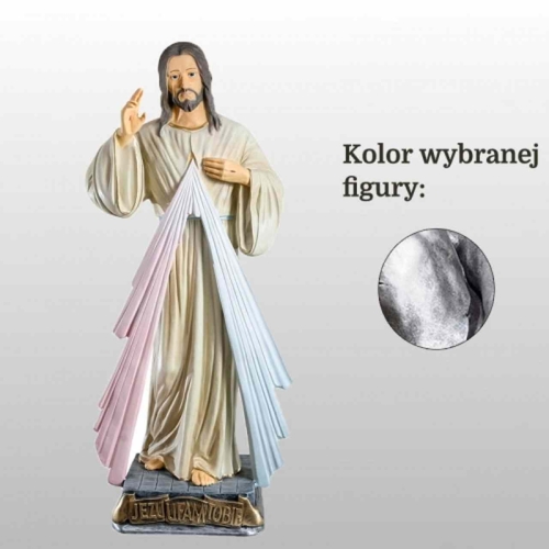 JEZUS MIŁOSIERNY (JEZU UFAM TOBIE) 75CM SREBRNY (154)
