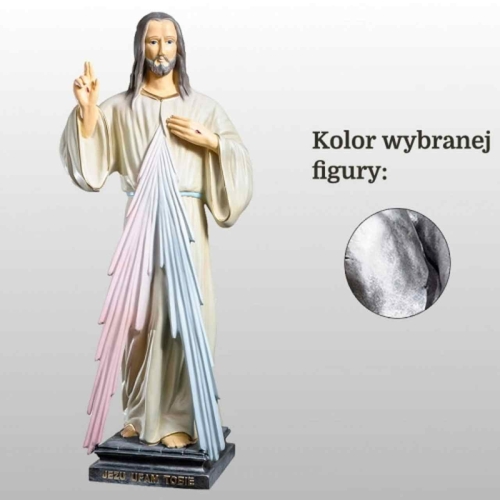JEZUS MIŁOSIERNY(JEZU UFAM TOBIE) 60CM SREBRNY (156)