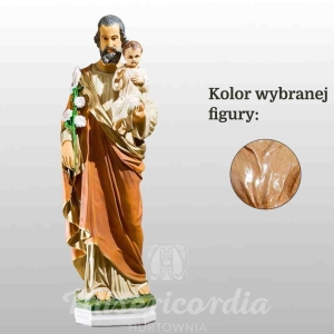 ŚW. JÓZEF OPIEKUN (Z DZIECIĄTKIEM I LILIJKĄ) 80CM DREWNO (754)