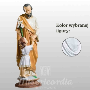 ŚW. JÓZEF OPIEKUN (Z JEZUSEM STOJĄCYM I LILIJKĄ) 47CM BIAŁY (755)