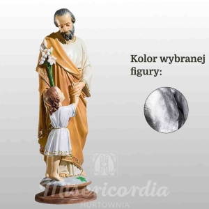 ŚW. JÓZEF OPIEKUN (Z JEZUSEM STOJĄCYM I LILIJKĄ) 47CM SREBRNY (755)