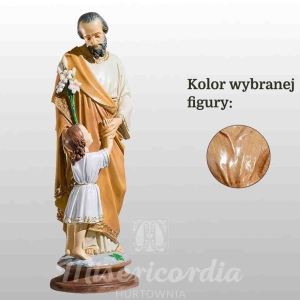 ŚW. JÓZEF OPIEKUN (Z JEZUSEM STOJĄCYM I LILIJKĄ) 47CM DREWNO (755)