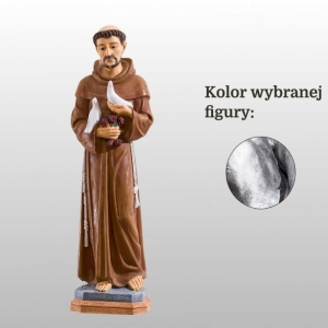 ŚW. FRANCISZEK (Z GOŁĄBKAMI) 80CM SREBRNY (805)