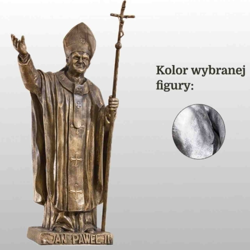 FIGURA OJCA ŚW. JANA PAWŁA II 90CM SREBRNY (657)