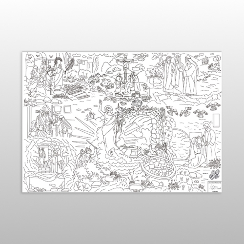 MEGA KOLOROWANKA - ZMARTWYCHWSTANIE (120x135cm)