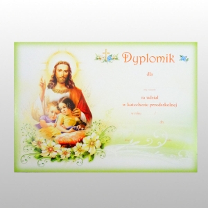 DYPLOMIK PRZEDSZKOLE nr 5 - dzieci w objęciach Pana Jezusa