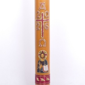 PASCHAŁ 120/10cm WOSK, samospal., PANTOKRATOR IKONA