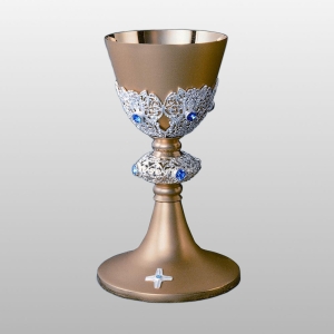 KIELICH MARYJNY Z KAMIENIAMI h - 21 cm, (21283)