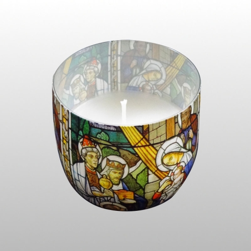 ŚWIECA SZKŁO ZAPACH -CHRISTMAS WITRAŻ ART.836