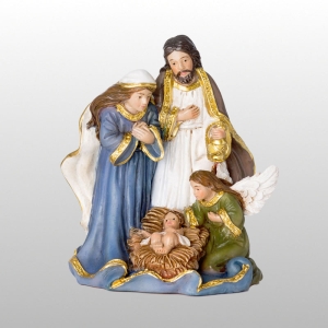 FIGURKA ŚW.RODZINA Z ANIOŁEM KLĘCZĄCYM wys. 8cm