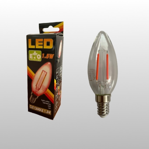LED C35 CAN 1,5W/E14 CZERWONA