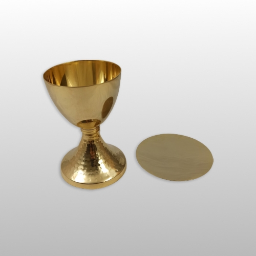KIELICH + PATENA, WYS. 19,5CM, MOSIĄDZ