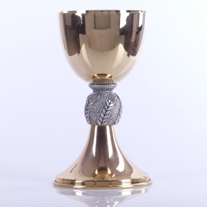 KIELICH ZŁOCONY "KŁOSY" WYS. 18,5 CM